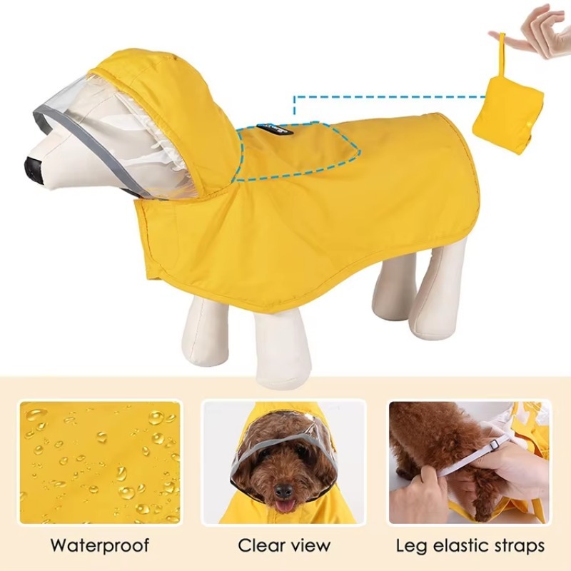Custom Printed Reflective Dog  - Dog Raincoat ulasan dan harga
