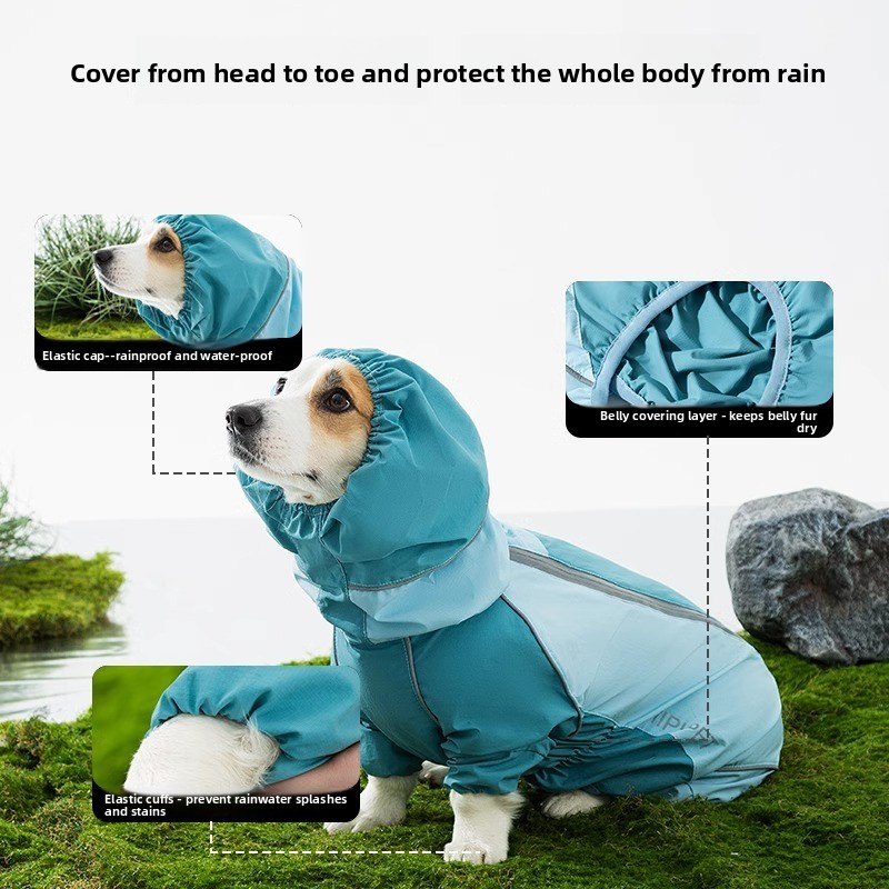 2026 Full Coverage Color Block - Dog Raincoat ulasan dan harga