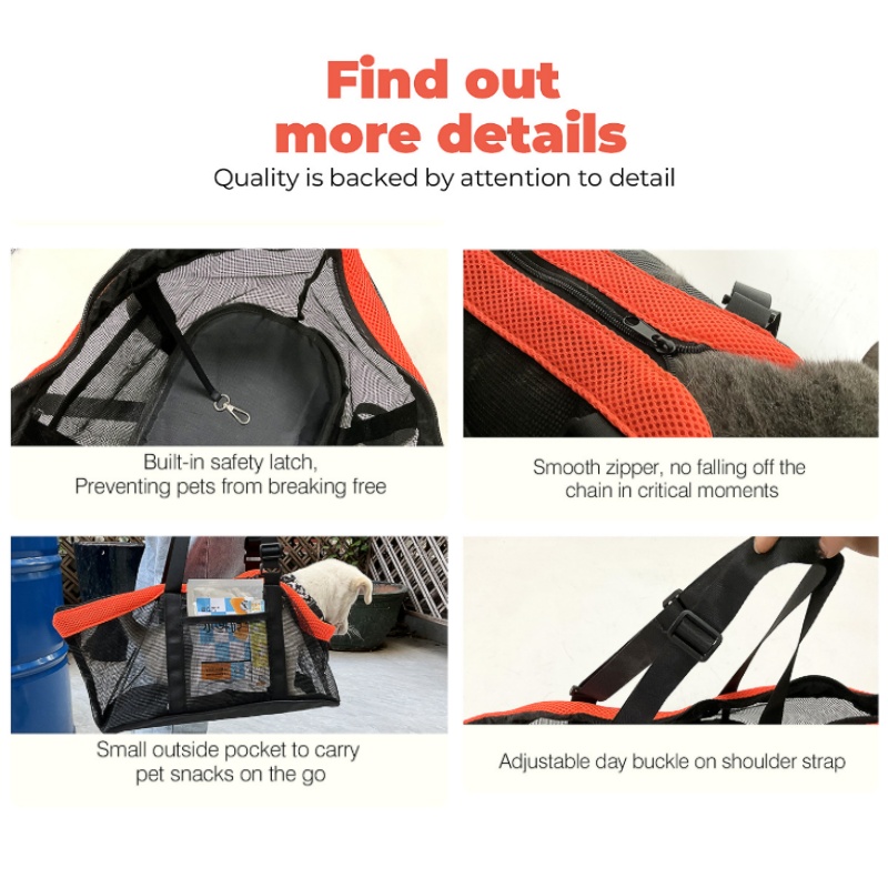 Pet Carrier Bags Mesh Breathab - Pet Supplies For Less ulasan dan harga
